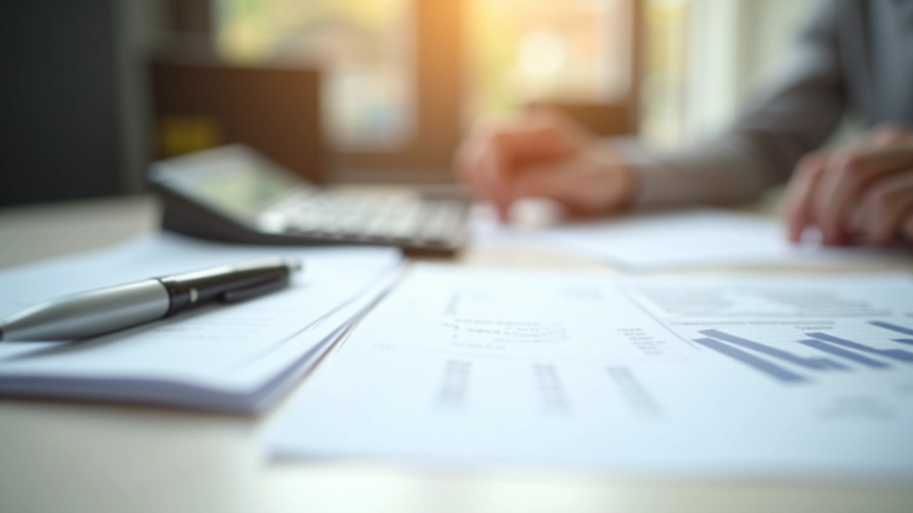 Příprava daňového přiznání s papírovými dokumenty a kalkulačkou